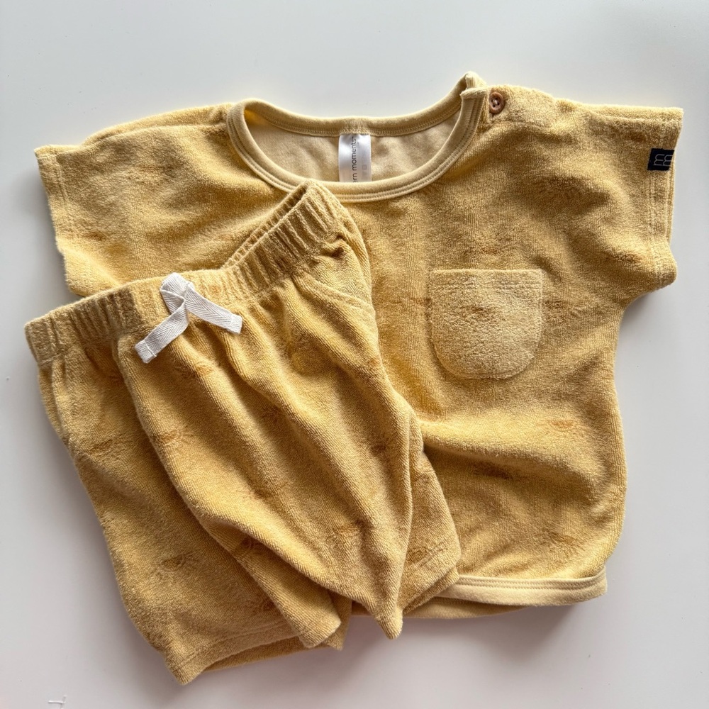 Yellow Sunshine Baby Matching Set Terrycloth 24 Months